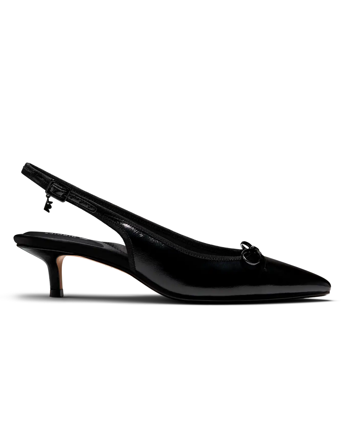 The Goldfinch Kitten Heel - Black Patent Leather