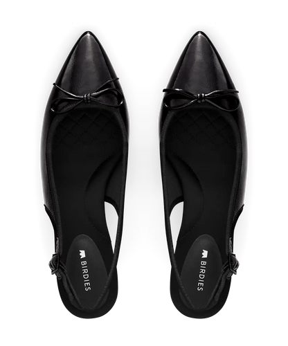 The Goldfinch Kitten Heel - Black Patent Leather