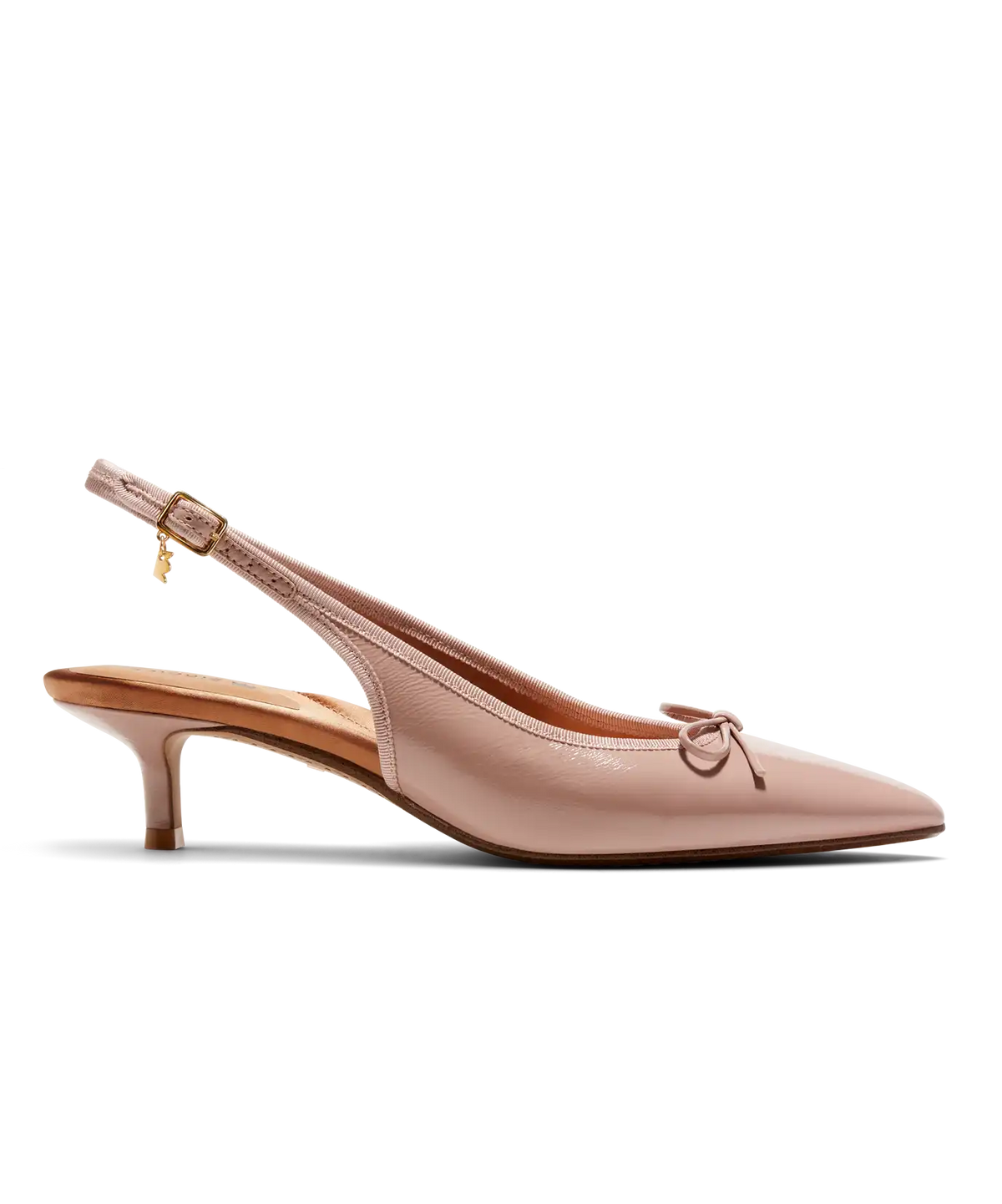 The Goldfinch Kitten Heel - Blush Patent Leather