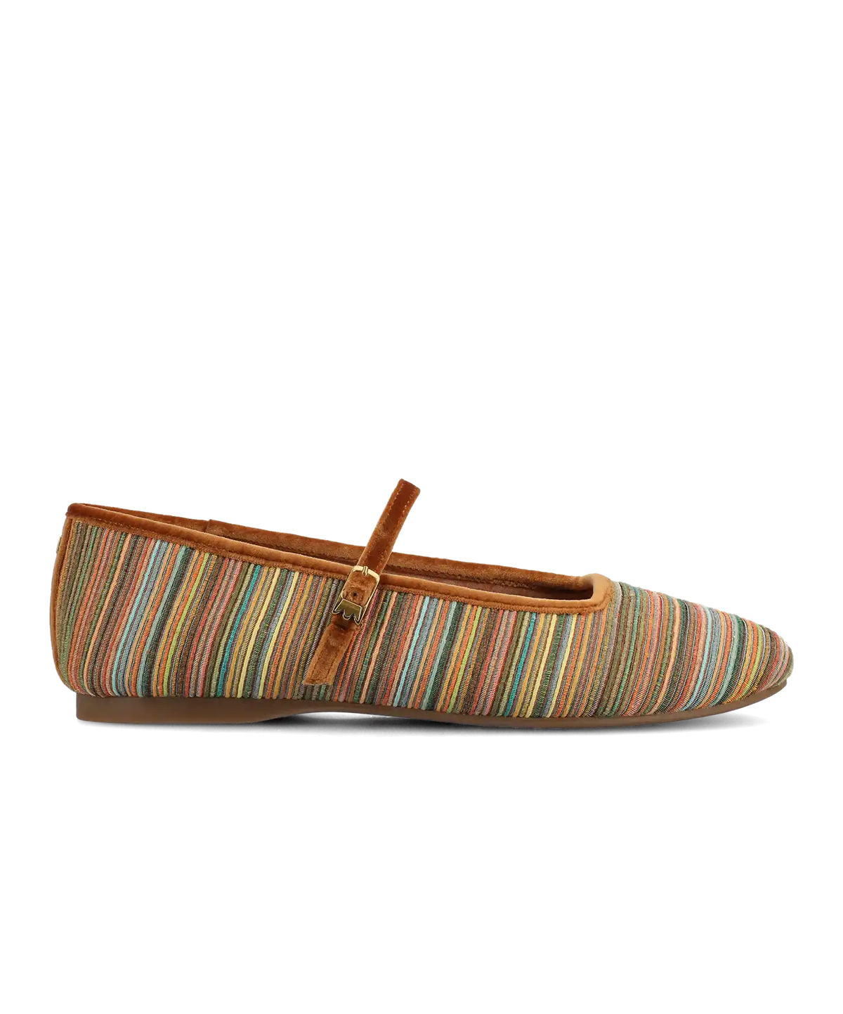 The Hummingbird Mary Jane Grosgrain - Tan Multi Stripe